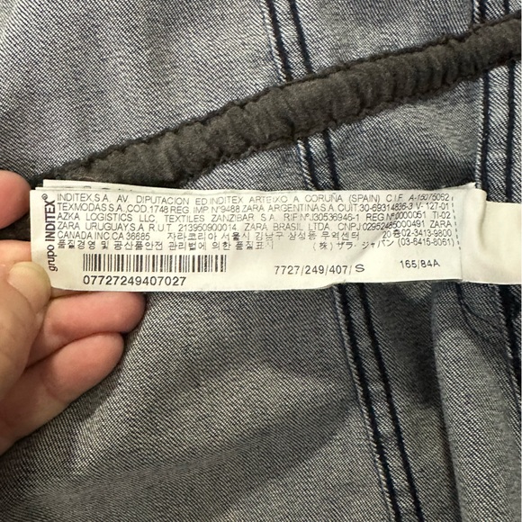 Zara Women’s Blue Distressed Denim Leather Elbow Patches Drawstring Jacket S - Picture 14 of 15